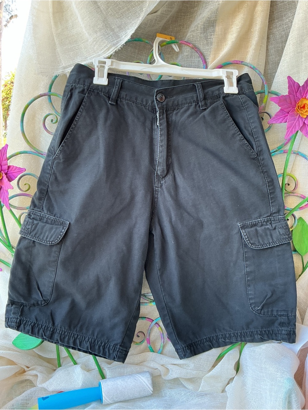 Men's/Unisex Black Cargo Shorts